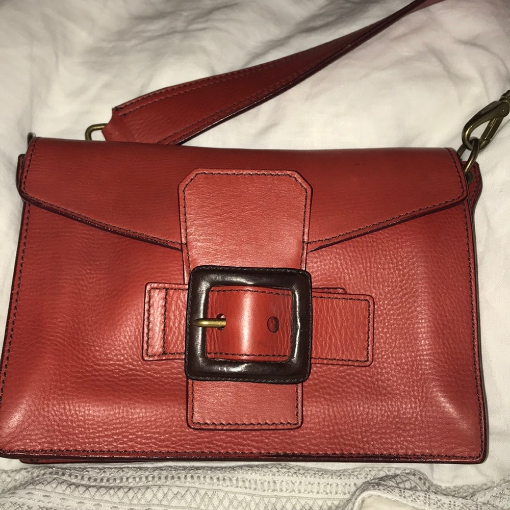 Miu Miu burnt red handbag, brass coloured metal